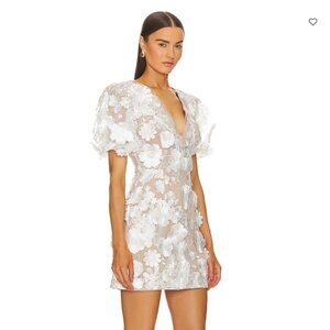 Zayla Mini Dress in Ivory & Nude